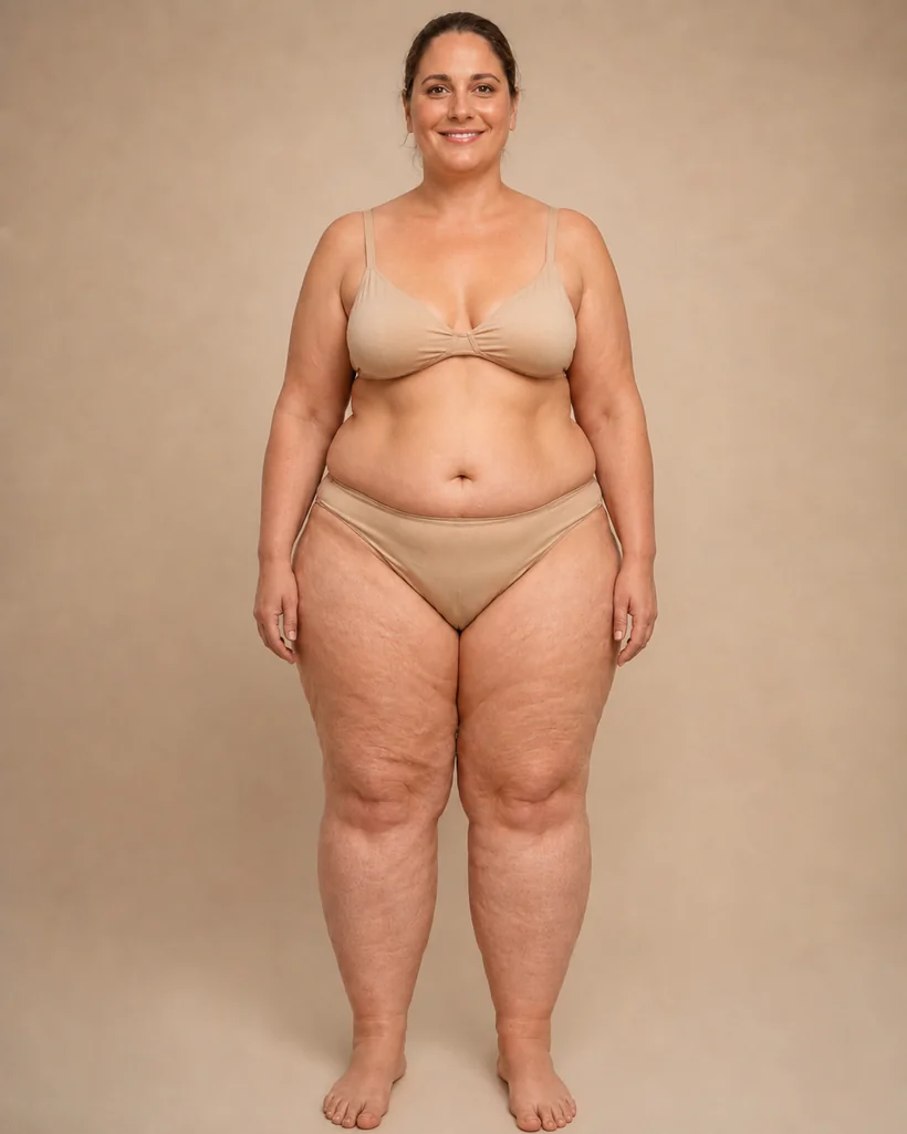 Cuerpo con patrón de lipedema